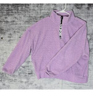 Justice girls 1/4 zip pullover xl 16/18 pink A-13